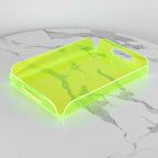 Neon Green Acrylic Tray 15x10.2 Inches - Eye-Catching Serving and Display Tray for Parties, Events, and Home Décor - Durable and Bright Organizer