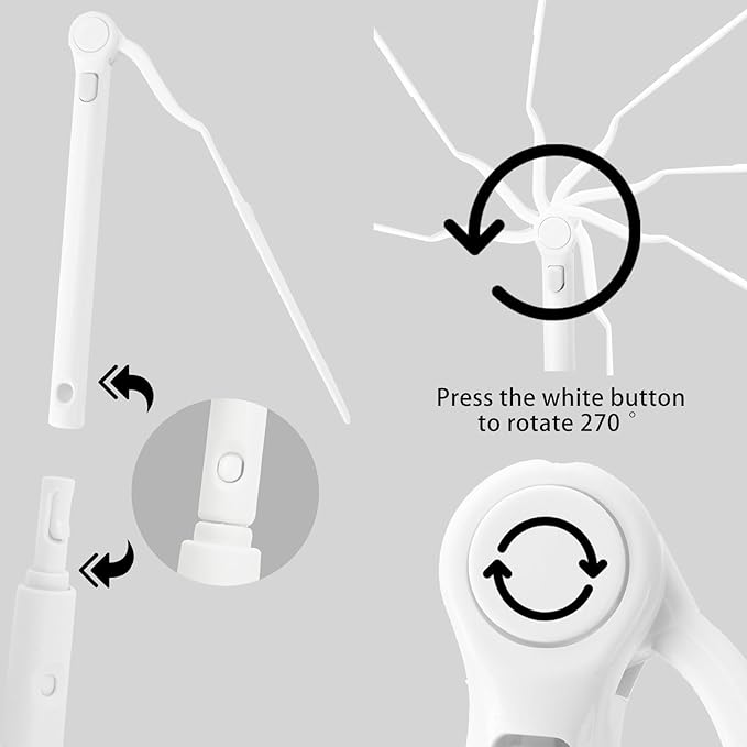 White Replacement Handles Compatible with Swiffer Duster Refill, Extended Handle, Adjustable Length Removal Duty Duster Refills Handles Only Telescopic Extended Pole