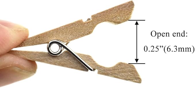 HAHIYO Wooden Clothes Pins Clothespins Small Do NOT Fall Apart 1.38 inches Length 60 Pack Sturdy Strong Springs No Rust No Discoloration for Laundry Bathroom DIY Craft Photos Food Opened Bags