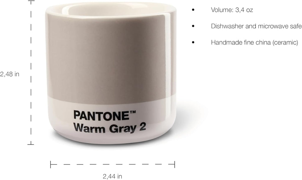 Copenhagen Design Pantone Macchiato Cup - Coffee, Latte, Macchiato Mug - 3.34oz/100ml, Light Pink 182
