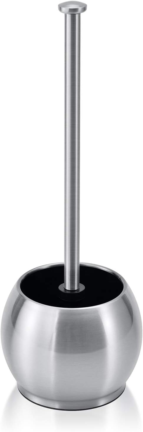 ToiletTree Products Stainless Steel Plunger - Heavy Duty Toilet Bowl Plunger with Holder for Bathroom Essentials and House Cleaning Tools - Stainless Steel, 6.5” x 6.5” x 18.5”