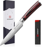 KEEMAKE Kitchen Utility Knife, 5 Inch Paring Knife, Ultra Sharp High Carbon Stainless Steel, Tomato Knife for Fruit and Vegetable Cutting with Ergonomic Handle, Chef Knife for Kitchen
