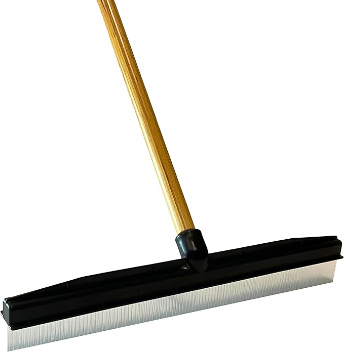 Room Groom Carpet Rake and Groomer with Wood 60" Handle, Sturdy Design, Carpet Brush Ideal for Pet Hair, Refreshing High Pile Carpets, Rugs, and Artificial Turf