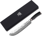 YOUSUNLONG Breaking Knife Bull Nose Pro Butcher Knife 10 inch Japanese 67 Layers Hammered Damascus Steel with Natural Leadwood Handle