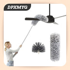 Ceiling Fan Cleaner Duster with Extension Pole, Washable Cleaning Duster Kit with 2 Duster Heads, Cobweb Duster, Corner Brush, 21-100 Inch Long Telescoping Pole