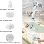 Electric Spin Scrubber, IEZFIX Electric Cleaning Brush Bathroom Shower Scrubbing Cleaner Brush Power Scrubber Cordless with 4 Replaceable Brush Heads for Bathtub, Tile, Floor, Toilet, Kitchen - Blue