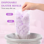 Duster Refills Compatible with Swiffer Duster, Heavy Duty Multi Surface Duster Replacement with 1 Extra Handle for Cleaning Furniture, Blinds, Ceiling Fans and Car (Purple- 20 Pack)