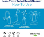Toilet Bowl Cleaner - Heavy-Duty Stain Remover - Septic Safe, Plant-Based Formula - Fresh Peppermint Scent - 1 Refill (3oz) with Empty Refillable Bottle