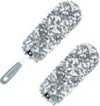 Microfiber Duster with an Extra Washable and Reusable Duster Head, Microfiber Dusters for Household Cleaning, Gray