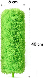 Extendable Microfiber Feather Duster, Feather Dusters for Cleaning, Ceiling Fan Dust and Cobweb Cleaner - Electrostatic Bendable Head - Set of 2 Replacement Heads