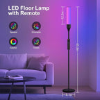 LED Floor Lamp for Living Room, Smart Floor Lamp with Bluetooth Speaker and White Noises, 1600LM Bright Modern Standing Lamp with Music Sync, Remote Control, RGB Corner Lamp for Bedroom, Office