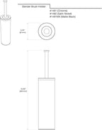 Gatco 1482 Latitude II Slender Toilet Brush Holder, Satin Nickel