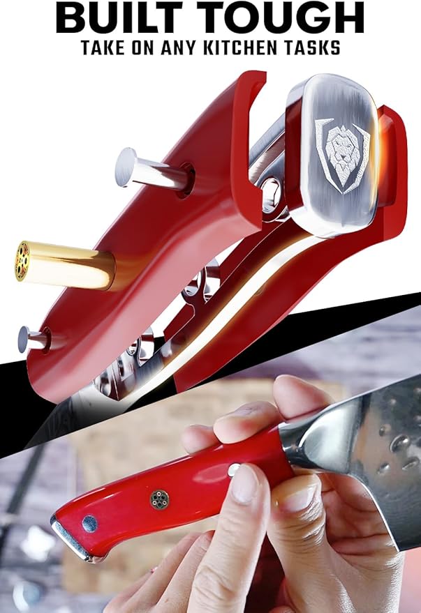 DALSTRONG Nakiri Knife - 6 inch - Shogun Series - Damascus Vegetable Knife - Japanese AUS-10V Super Steel Kitchen Knife - Vacuum Treated - Crimson Red ABS Handle - Razor Sharp Kitchen Knife - w/Sheath