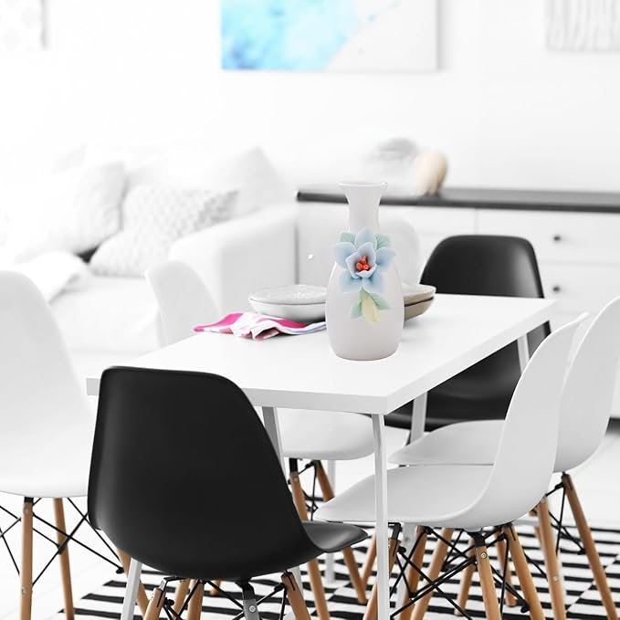 Handmade Ceramic Small vase Creative mini vase Home Decoration Ornament with 3D Floral Design (3D Flowers-lily1PCS)