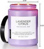 M&SENSE Lavender Citrus Candles, 19.4oz 110H Burn Time Large Natural Soy Candles for Home Scented, Stress Relief Aromatherapy Gifts for Mom Friends Teacher & Spa, Bath, Yoga