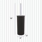 Superio Decorative Plastic Toilet Bowl Brush and Holder Set, Cleaner Scrubber for Bathroom (2, Brown)