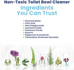 Toilet Bowl Cleaner - Heavy-Duty Stain Remover - Septic Safe, Plant-Based Formula - Fresh Peppermint Scent - 1 Refill (3oz) with Empty Refillable Bottle
