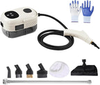 Touchscreen Steam Cleaner 1100ML 2500W High Temperature Pressure Handheld Steam Cleaning Machine with Brush Heads and Gloves 7 in 1 for Car Floor Kitchen Bathroom Window Furniture (White)