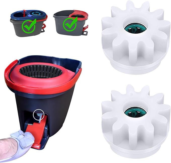 2 Pcs Easy Mop Pedal Broom Spin Mop Replacement One Way Clutch Bearing Bucket Gear Sprockets Repair Compatiable with Oceda Vilida and Market 90% Spin Mop System (2 Pcs Bearing Bucket Gears)