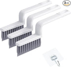 V-Shaped Grout Cleaner Brush, 3 Pcs Hard Grout Cleaning Brushes for Tile Floors, Handheld Grout Brush Set with 3 Hooks for Shower, Bathroom, Kitchen, Home Use