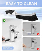 Crevice Cleaning Brushes, Serrated Scrub Brush Tool for Hard to Reach Tight Space, Cleaner Brushes, Cleaning Supplies, Home Essentials for Shower, Bathroom, Kitchen, Window, Toilet, Sink