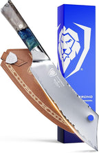 Dalstrong Chef & Cleaver Hybrid Knife - The 'Crixus' - 8 inch - Valhalla Series - 9CR18MOV HC Steel - Celestial Resin & Wood Handle - Razor Sharp Chef's Knife - w/Leather Sheath