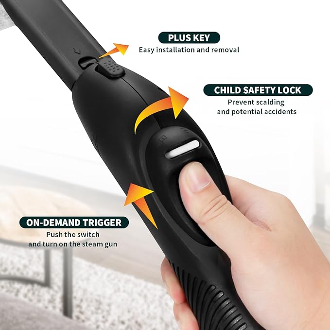 Steam Cleaner,Heavy Duty Steamer for Cleaning,Multipurpose Neat Canister Steamer with 21 Accessories,5 Minutes Fast Heating,Rolling Cleaning Machine for Carpet, Floors, Windows,Mirrors,Glass and Cars