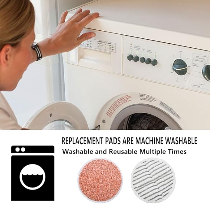 Replacement Pads for Bissell Spinwave Mop: 10 Pads for Bissell Spinwave,Spin Wave,Crosswave Expert/Pet/Cordless Hard Floor 2124 20393 2039a 20399 2039w 23159 23157 Spin Mop Cleaner Scrub Scrubber Pads