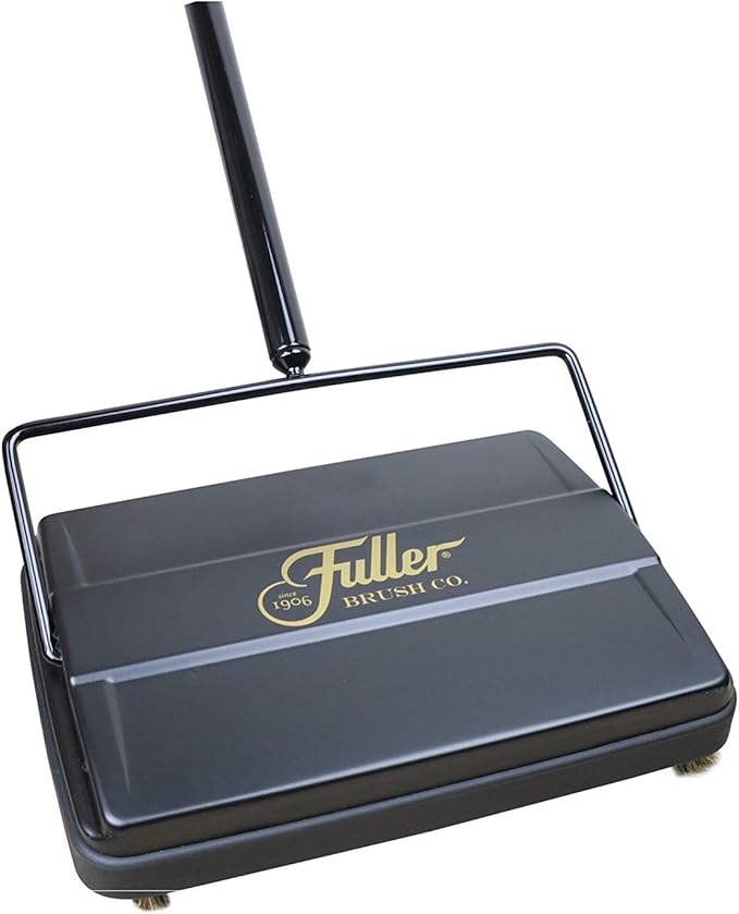 Fuller Brush 17027 Electrostatic Carpet & Floor Sweeper - 9" Cleaning Path - Lightweight - Ideal for Crumby Messes - Works On Carpets & Hard Floor Surfaces - Black
