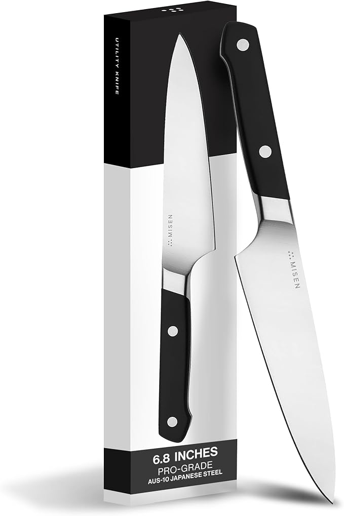 Misen 6.8" Chef Knife – High Carbon Japanese AUS-10 Stainless Steel – Hybrid German & Japanese Blade – Precision Kitchen Knife for Professionals & Home Cooks – Ultimate Cutting Performance - Black