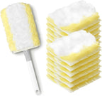 JOYMOOP Disposable Duster for Cleaning, with 1 Yellow Handles & 12 Ct Yellow Heavy Duty Refills for Swiffer Feather Duster, Household Cleaning Tool for Electronics, Dusting Furniture, Blinds