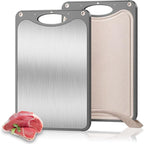 Titanium Cutting Board, Pure Cut Titanium Cutting Boards for Kitchen, Food-Grade Chopping Board for Cutting Fruit Meat Vegetable, Dishwasher Safe Easy to Clean, 15×10 Inch