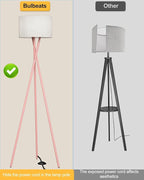 Lightdot Pink Tripod Floor Lamp, Modern Floor Lamps for Living Room, Standing Lamp with Linen Shade, E26 Bulb Included, 66" Tall Floor Lamp for Bedroom, Home Office