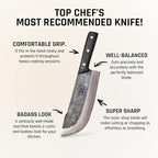 COOLINA Daozi Forged Cleaver Butcher Knife, 7.9-in High Carbon Steel Blade, Handmade Chinese Traditional Knife, Best for Chopping, Slicing, Cutting Meat