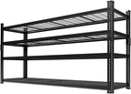Storage Shelves Heavy Duty, 60"L x 24"W x 60"H Garage Wire Shelving Unit Loads 2640LBS, 4-tier Adjustable Metal Industrial Utility Shelf Rack for Kitchen, Laundry Room, Pantry, Warehouse, Basement