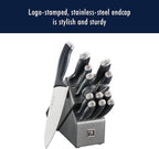 Silvercap 14 Piece Knife Block Set, Black