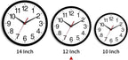 12 Inch Wall Clock Modern Battery Operated Silent Non Ticking Analog for Bedroom Office Living Room Home Kitchen Bathroom(Black)
