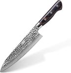 FINDKING 8 Inch Gyuto Chef Knife, Razor-Sharp Damascus Steel Edge Kitchen Knife, All-Purpose Japanese Cutting Companion, Professional-Grade Kitchen Essential (Raven Series)