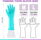 Elgood Reusable Long Dishwashing Cleaning Gloves with Latex Free, Long Cuff,Cotton Lining,Kitchen Gloves 2 Pairs,Purple+Blue Large