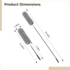 12 PCS Microfiber Feather Duster, 15 to 33 Inches Extendable Dusters, Metal Pole Ceiling Fan Duster, Washable Bendable Cleaning Duster Tool for Furniture Conditioner Window Office Car