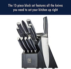 HENCKELS Graphite Razor-Sharp 13-pc Knife Set German Engineered Informed by 100+ Years of Mastery, Chefs Knife, Black/Stainless