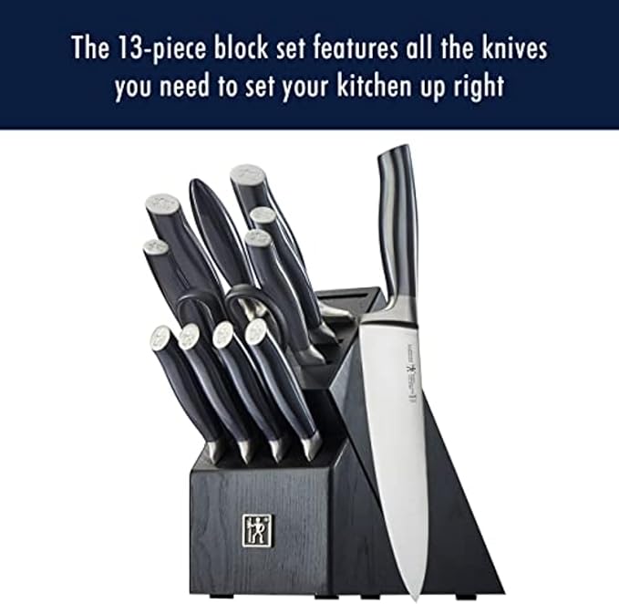 HENCKELS Graphite Razor-Sharp 13-pc Knife Set German Engineered Informed by 100+ Years of Mastery, Chefs Knife, Black/Stainless