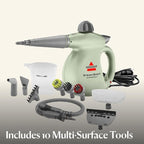 BISSELL® Steam Shot™ OmniReach handheld portable steam cleaner for tile, grout, windows, bathrooms, kitchens, fabric steaming tool, includes 10 tools
