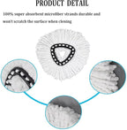 Spin Mop Replacement Head, 16 Pack 100% Microfiber Mop Refills Spin Mop Replacements Head for Easy House Cleaning Floor Mopping