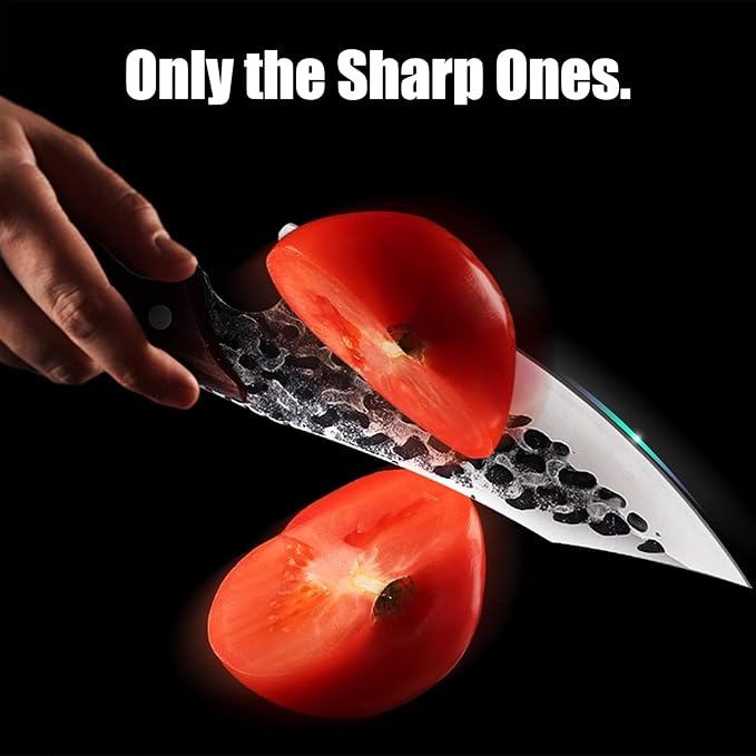 TOMBRO Huusk Japan Knife- Forged Viking Knives Sharp Boning knife Handmade Caveman Knife High Carbon Steel Butcher Knives with Sheath, Japanese Chef Knife for Kitchen, Camping, BBQ, fishing filet