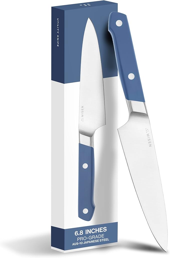 Misen 6.8" Chef Knife – High Carbon Japanese AUS-10 Stainless Steel – Hybrid German & Japanese Blade – Precision Kitchen Knife for Professionals & Home Cooks – Ultimate Cutting Performance - Blue