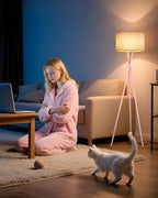 Lightdot Pink Tripod Floor Lamp, Modern Floor Lamps for Living Room, Standing Lamp with Linen Shade, E26 Bulb Included, 66" Tall Floor Lamp for Bedroom, Home Office