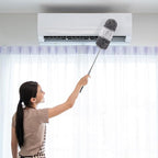 Tanlade 12 Pcs Microfiber Feather Duster for Cleaning 13-31 Inch Extendable Cobweb Dusters Ceiling Fan Duster Washable Bendable Tool for Office Car Window Furniture (Gray White)