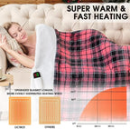 Pink Heated Blanket Electric Full Size,72X84 Heating Blanket with 10 Heats Levels&8 Hours Auto Off&Timer,Plaid Soft Sherpa Pink Blankets Warmer Gift for Grandma Women Adult,Fast Heating Washable,ETL