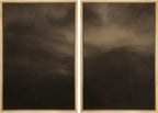 SIGNFORD Framed Canvas Print Wall Art Set Moody Misty Landscape Soft Brown and Gray Hues Illustration Modern Art Decorative Nordic Nature for Living Room, Bedroom, Office - 24"x36"x2 Natural